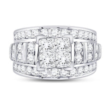 Load image into Gallery viewer, Sparkling Princess Diamond Cluster Bridal Wedding Engagement Ring - Splendid Jewellery