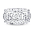Sparkling Princess Diamond Cluster Bridal Wedding Engagement Ring - Splendid Jewellery