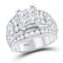 Load image into Gallery viewer, Sparkling Princess Diamond Cluster Bridal Wedding Engagement Ring - Splendid Jewellery