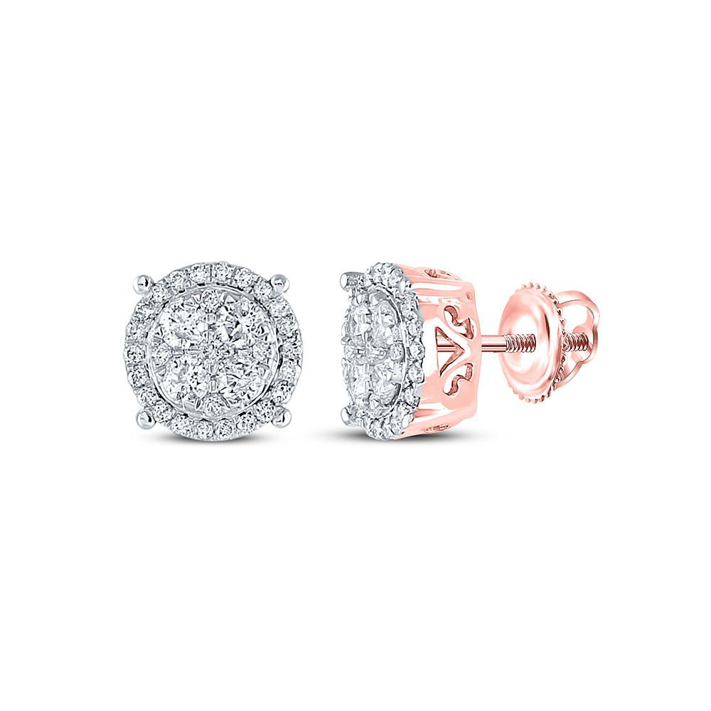 Sparkling Rose Gold Diamond Cluster Earrings - Splendid Jewellery