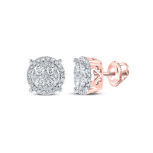 Load image into Gallery viewer, Sparkling Rose Gold Diamond Cluster Earrings - Splendid Jewellery