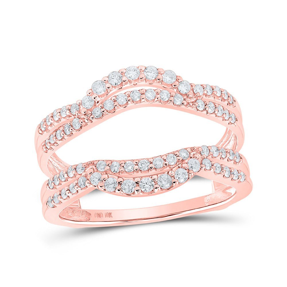 Sparkling Rose Gold Diamond Wrap Enhancer Wedding Band - Splendid Jewellery
