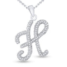 Sparkling Serenade: 10kt White Gold Diamond Initial Pendant - Splendid Jewellery