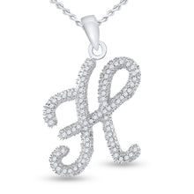 Load image into Gallery viewer, Sparkling Serenade: 10kt White Gold Diamond Initial Pendant - Splendid Jewellery