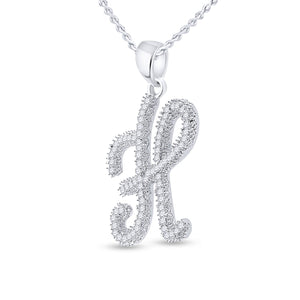 Sparkling Serenade: 10kt White Gold Diamond Initial Pendant - Splendid Jewellery