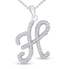 Sparkling Serenade: 10kt White Gold Diamond Initial Pendant  Top View from Splendid Jewellery