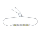 Sparkling Silver Diamond X-Link Bolo Bracelet - Elegant and Timeless  Top View from Splendid Jewellery