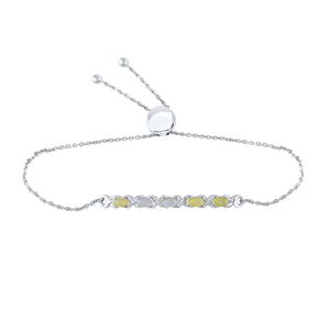 Sparkling Silver Diamond X - Link Bolo Bracelet - Elegant and Timeless - Splendid Jewellery