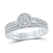 Load image into Gallery viewer, Sparkling Splendor: 10kt White Gold Round Diamond Bridal Wedding Ring Band Set 1/5 Cttw - Splendid Jewellery