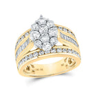 Sparkling Splendor: 10kt Yellow Gold Diamond Cluster Bridal Wedding Ring - Splendid Jewellery