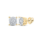 Sparkling Splendor: 10kt Yellow Gold Diamond Cluster Earrings - Splendid Jewellery