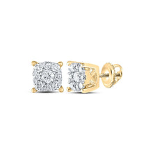 Load image into Gallery viewer, Sparkling Splendor: 10kt Yellow Gold Diamond Cluster Earrings - Splendid Jewellery