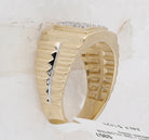 Sparkling Square 2 - tone Cluster Diamond Ring in 10kt Yellow Gold for Men - 1/4 Cttw - Splendid Jewellery