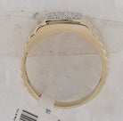 Sparkling Square 2 - tone Cluster Diamond Ring in 10kt Yellow Gold for Men - 1/4 Cttw - Splendid Jewellery