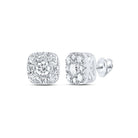Sparkling Square Cluster Diamond Earrings in 10kt White Gold - Splendid Jewellery