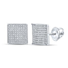 Sparkling Square Diamond Earrings in 10kt White Gold - 1/2 Cttw - Splendid Jewellery