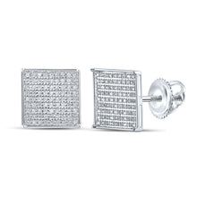 Load image into Gallery viewer, Sparkling Square Diamond Earrings in 10kt White Gold - 1/2 Cttw - Splendid Jewellery