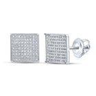 Sparkling Square Diamond Earrings in 10kt White Gold - 1/2 Cttw - Splendid Jewellery