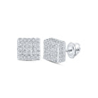 Sparkling Square Diamond Earrings in 10kt White Gold - Splendid Jewellery