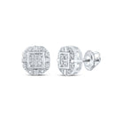 Sparkling Square Diamond Earrings in 10kt White Gold - Splendid Jewellery