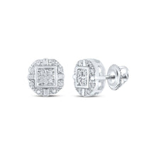 Load image into Gallery viewer, Sparkling Square Diamond Earrings in 10kt White Gold - Splendid Jewellery