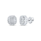 Sparkling Square Diamond Earrings in 10kt White Gold - Splendid Jewellery