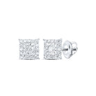 Sparkling Square Diamond Earrings in 10kt White Gold - Splendid Jewellery