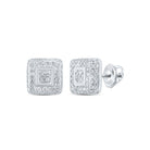 Sparkling Square Diamond Earrings in 10kt White Gold - Splendid Jewellery