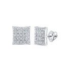 Sparkling Square Diamond Earrings in 10kt White Gold - Splendid Jewellery
