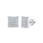 Sparkling Square Diamond Earrings in 10kt White Gold - Splendid Jewellery