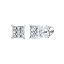 Load image into Gallery viewer, Sparkling Square Diamond Earrings in 10kt White Gold - Splendid Jewellery