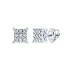 Sparkling Square Diamond Earrings in 10kt White Gold - Splendid Jewellery