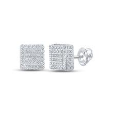 Load image into Gallery viewer, Sparkling Square Diamond Earrings in 10kt White Gold - A Captivating Statement of Elegance - Splendid Jewellery