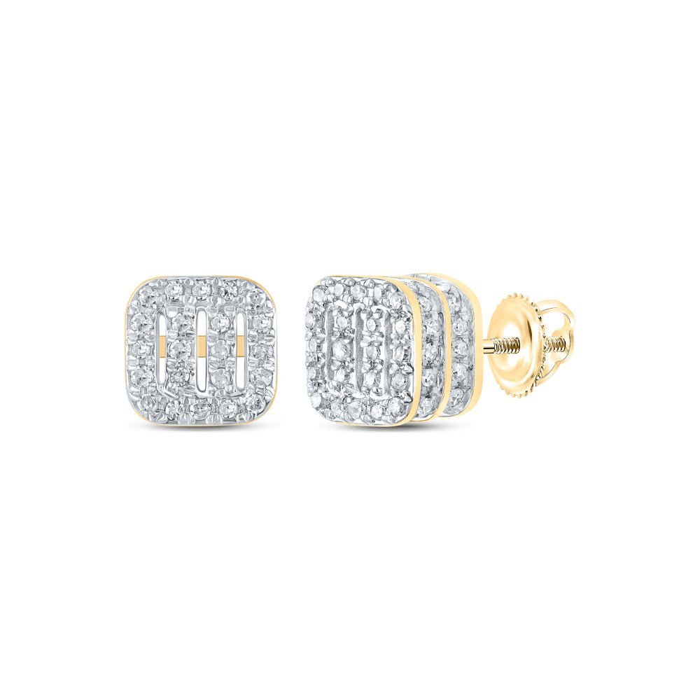 Sparkling Square Diamond Gold Earrings - Splendid Jewellery