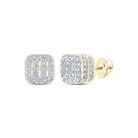 Sparkling Square Diamond Gold Earrings - Splendid Jewellery