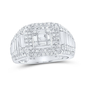 Sparkling Square Diamond Men's Ring in 10kt White Gold - 1 - 1/2 Cttw - Splendid Jewellery