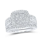 Sparkling Square Diamond Wedding Ring Band Set in 10kt White Gold - Splendid Jewellery