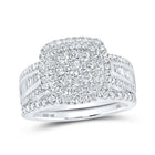 Sparkling Square Diamond Wedding Ring Band Set in 10kt White Gold - Splendid Jewellery