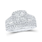 Sparkling Square Diamond Wedding Ring Band Set in 10kt White Gold - Splendid Jewellery