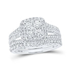 Sparkling Square Diamond Wedding Ring Band Set in 10kt White Gold - Splendid Jewellery