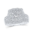 Sparkling Square Diamond Wedding Ring Set in 10kt White Gold - Splendid Jewellery