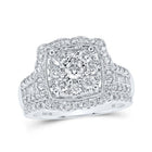 Sparkling Square Diamond Wedding Ring Set in 10kt White Gold - Splendid Jewellery