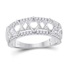 Sparkling Starlight: 10kt White Gold Women's Round Diamond Magen David Star Ring 1/5 Cttw Top view from the 10Kt White Gold Womens Round Diamond Magen David Star Ring 1 5 Cttwpin282603 collection by Splendid Jewellery