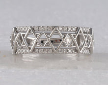 Load image into Gallery viewer, Sparkling Starlight: 10kt White Gold Women's Round Diamond Magen David Star Ring 1/5 Cttw - Splendid Jewellery
