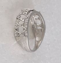 Load image into Gallery viewer, Sparkling Starlight: 10kt White Gold Women&#39;s Round Diamond Magen David Star Ring 1/5 Cttw Side view from the 10Kt White Gold Womens Round Diamond Magen David Star Ring 1 5 Cttwpin282603 collection by Splendid Jewellery