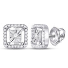 Sparkling Sterling Silver Diamond Square Earrings - Splendid Jewellery