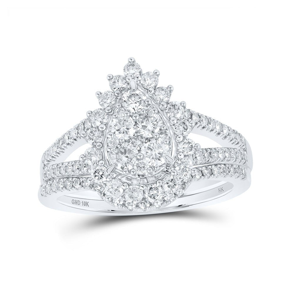 Sparkling Tears Bridal Wedding Ring Set - Splendid Jewellery