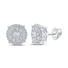 Sparkling White Gold Diamond Cluster Earrings - 5/8 Ct.t.w. - Splendid Jewellery