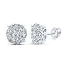 Load image into Gallery viewer, Sparkling White Gold Diamond Cluster Earrings - 5/8 Ct.t.w. - Splendid Jewellery