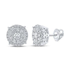 Sparkling White Gold Diamond Cluster Earrings - 5/8 Ct.t.w. - Splendid Jewellery